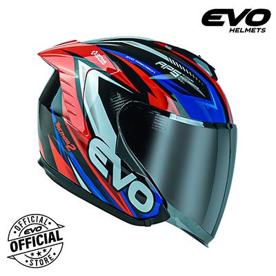 Evo Helmet Half Face RX-5 Tremor 2 Red Blue