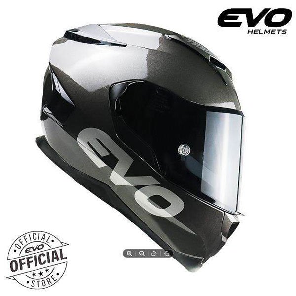 Evo Helmet Full Face AR-01 Mono Gloss Titanium – Leks Motogears