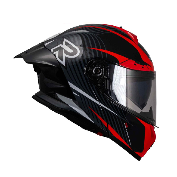 Ryzen Helmet Modular ZX-400V Spectra Shiny Black Gray Red – Leks
