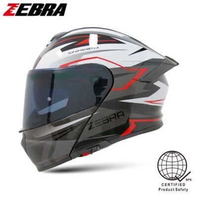 Zebra Helmet Modular A113 Ritzy Cyclone Black Red