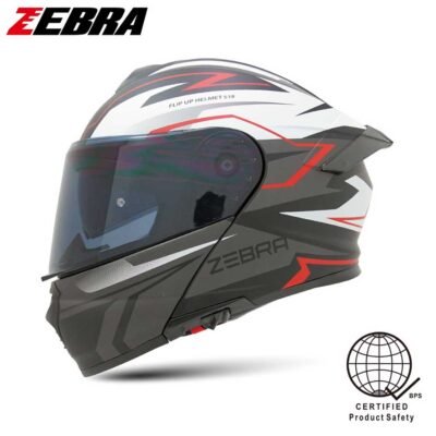 Zebra Helmet Modular A113 Ritzy Cyclone Matte Black Red