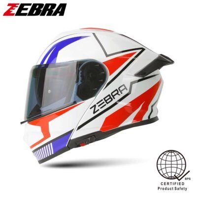 Zebra Helmet Modular A113 Ritzy Edge White Red