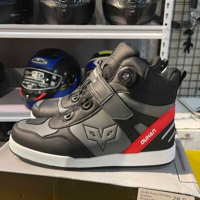 Duhan Sneaker Riding Shoes DS-004 Black Grey Red