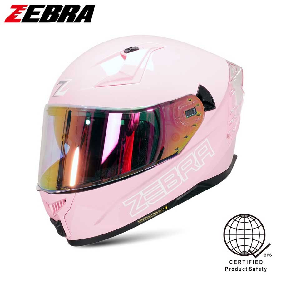 Zebra Helmet Full Face 2023 Paradigm Plain Revo Light Pink – Leks Motogears