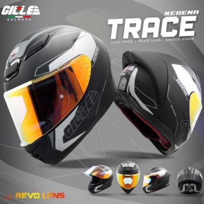 Gille Helmet Full Face FF007 Kerena Trace Matte Black Grey